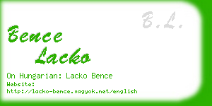 bence lacko business card